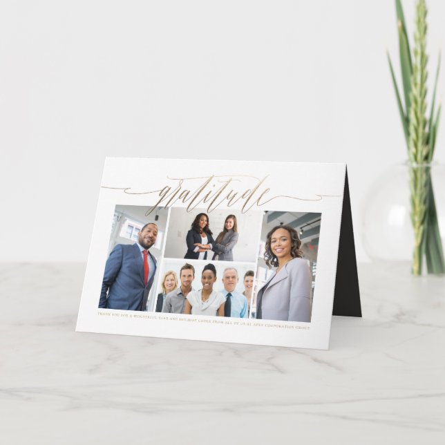 Tacksamhetguld skrivar kortet för helgkort (Framsida)