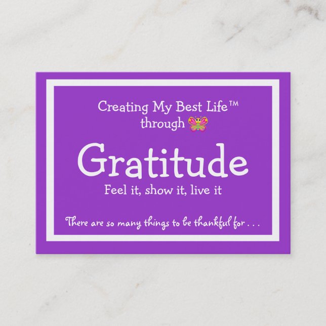 Tacksamhetkort med den gulliga fjärilen visitkort (Framsida)