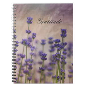 Tacksamhetlavendelblommor Anteckningsbok Med Spiral
