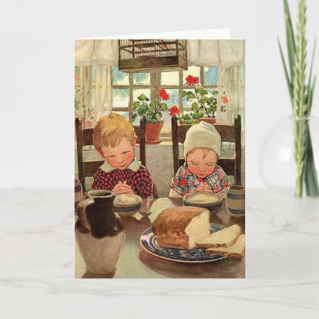 Tacksamma barn av Jessie Willcox Smith Helgkort (Framsida)