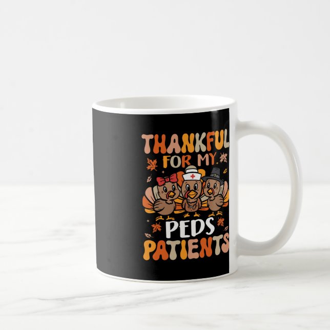 Tacksamma Peds Nurse Thanksgiving Turkiet Pediatri Kaffemugg (Höger)