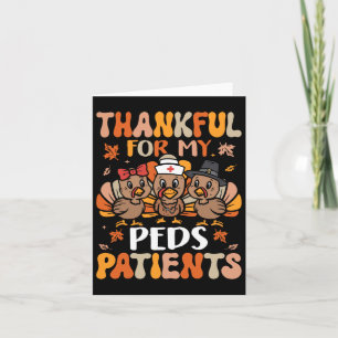Tacksamma Peds Nurse Thanksgiving Turkiet Pediatri Kort