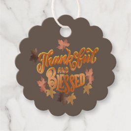 Tacksamma & Saliga Thanksgiving-presentkort Gåvor Etiketter