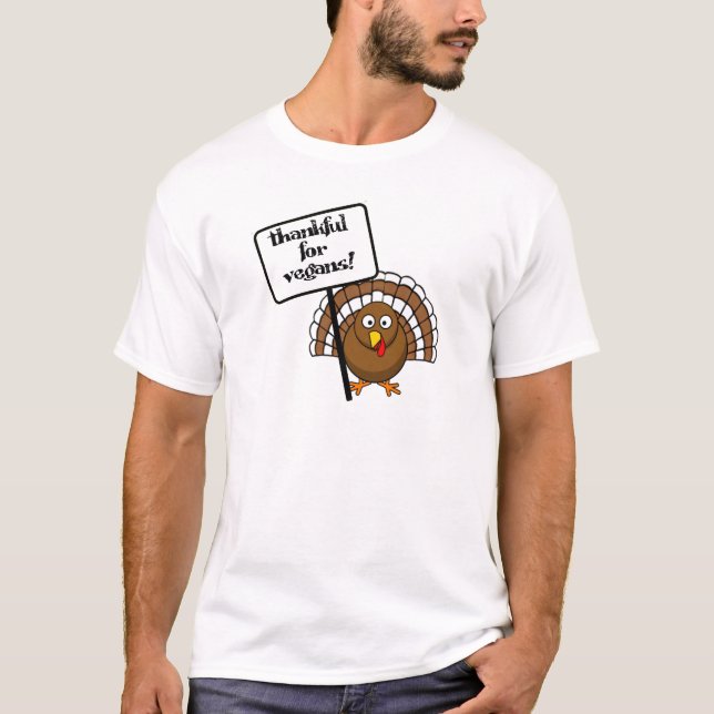 Tacksamt för vegans! tee shirt (Framsida)