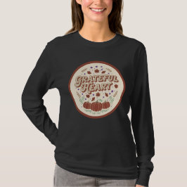 Tacksamt hjärta höstpumpadesign t shirt