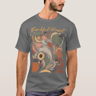 TACKSAMT HJÄRTA Kristet höstcitat Scoop familj T Shirt