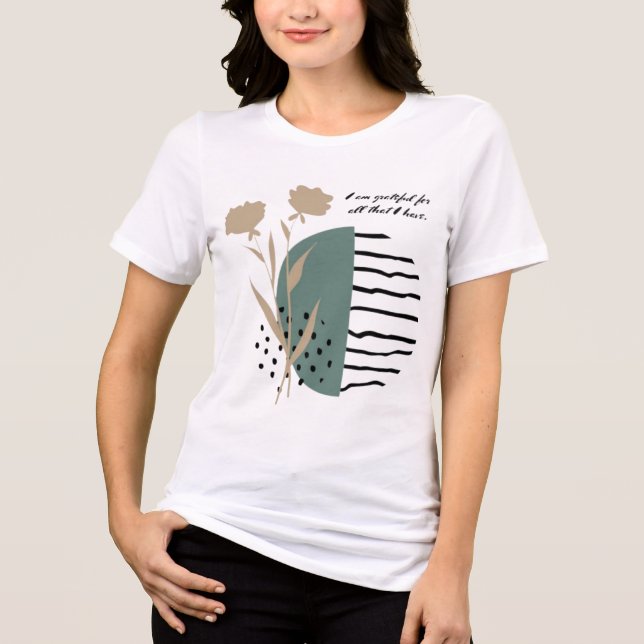 Tacksamt Hjärta Överflöd Inom Bara Tacksam Bl T Shirt (Framsida)