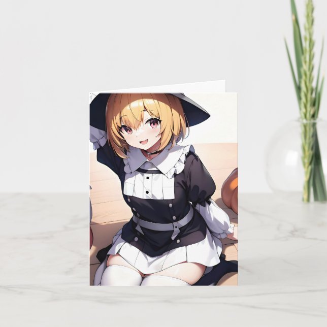 Tacksgiving Anime A - AI vikad semesterkort Helgkort (Framsida)