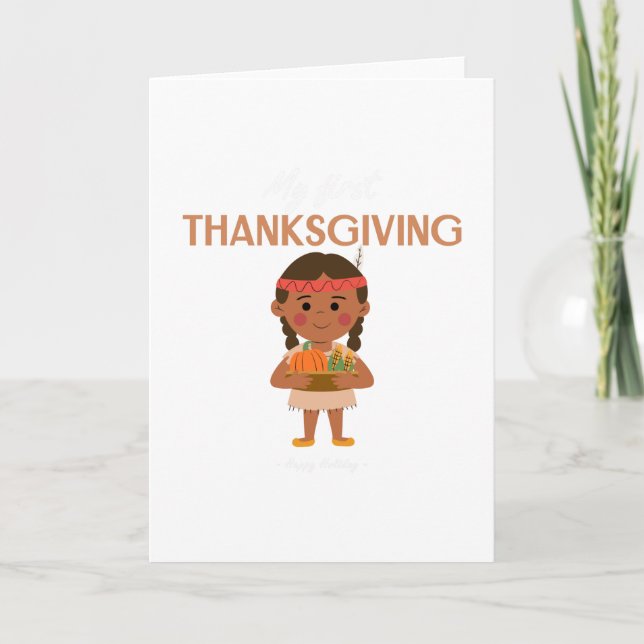 Tacksgiving-barnkläder Små pojkar flickor Min Kort (Framsida)