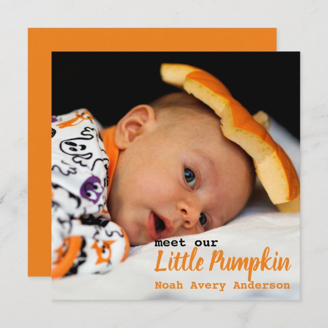 Tacksgiving Foto Födelseannons Inbjudningar (Fram/baksida)