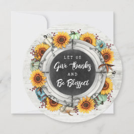 Tacksgiving Höst Solrosor Familjemiddag Inbjudningar