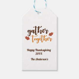 Tacksgiving höstfärger samlas presentetikett