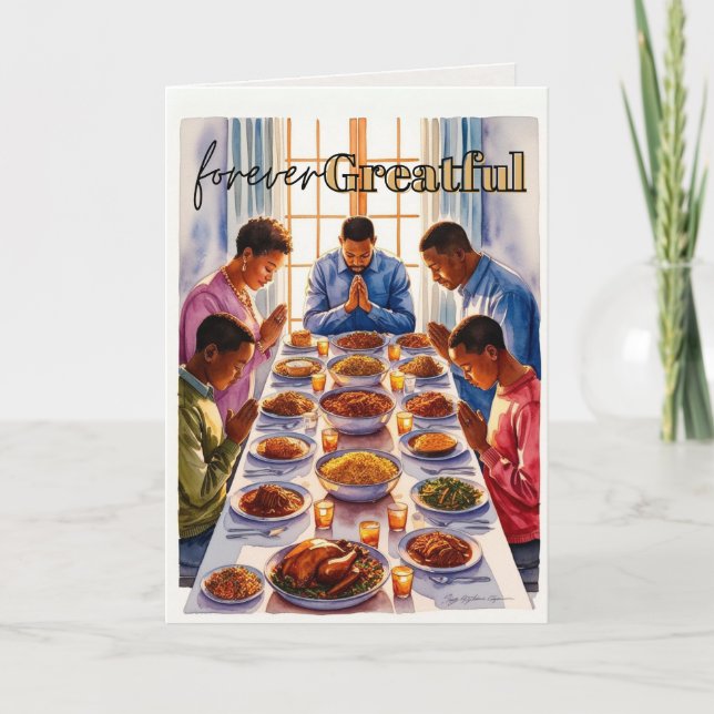 Tacksgiving-kort med texten "Alltid Tacksam" Helgkort (Framsida)