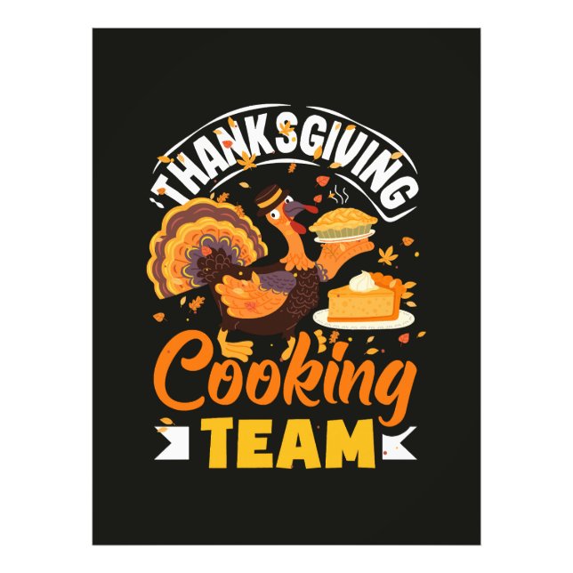 Tacksgiving Matlagningsteam Roligt Höstmiddag Fototryck (Framsidan)