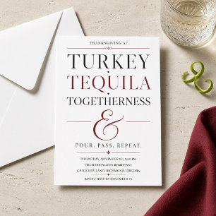 Tacksgiving med Turkiet Tekquila Tillsammans Inbjudningar