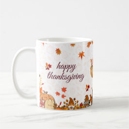 Tacksgiving Pumpa Tomte Banner Kaffemugg