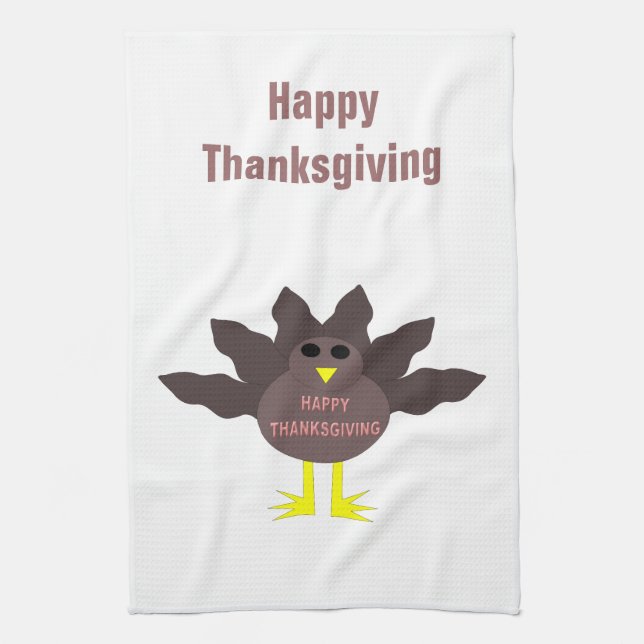 Tacksgiving Riven Kalkon Anpassad Kökshandduk (Vertikal)