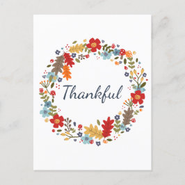 Tacksgiving Tacksam Höstkrans Högtids Hälsning Vykort