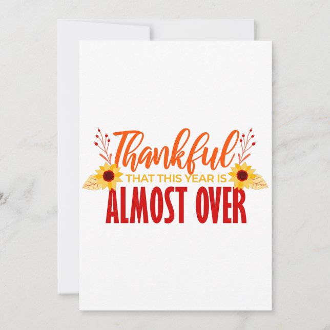 tacksgiving tacksam i år är över floral inbjudningar (Framsida)