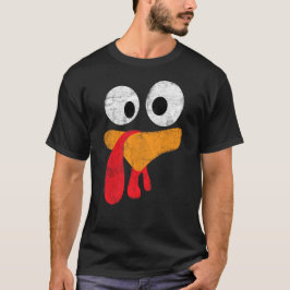 Tacksgiving Tecknad Rolig Turkansikte T Shirt