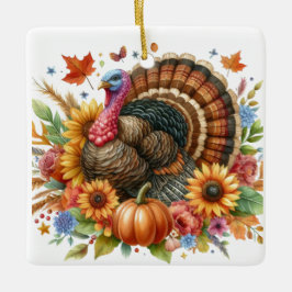 Tacksgiving Tom Kalkon Småstatyett Julgransprydnad Keramik