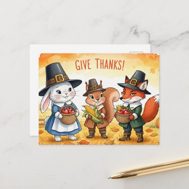 Tacksgiving  vykort (Fram/Back In Situ)