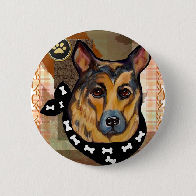 Tacksgivingdag tysk vallhund knapp (Framsida)