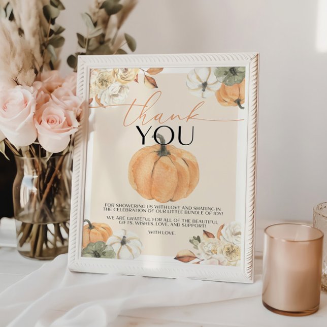 Tackskylt för Pumpa Baby Shower Poster (Skapare uppladdad)