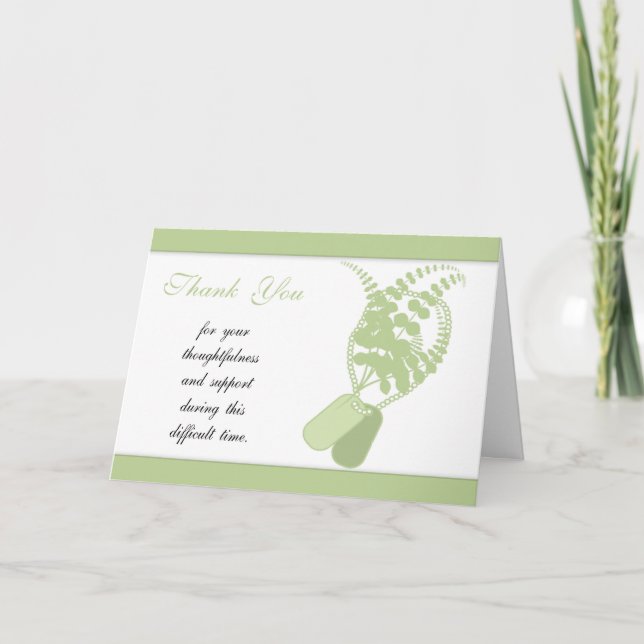 Tacksympati, förlust av den militära militären/, tack kort (Framsida)