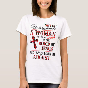 täckt av Jesus blod och föddes i Augu T Shirt