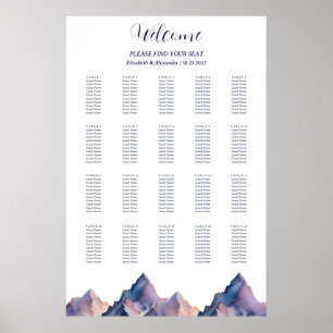 Täckt bergsyta med snö i bröllop poster