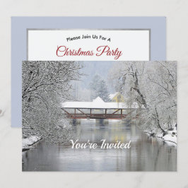 Täckt Bridge Snö Photo-jul Inbjudningar