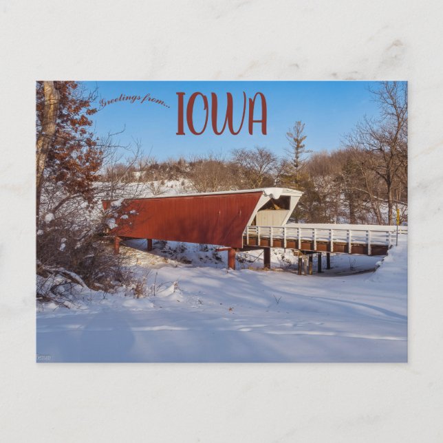 Täckt brygga i Madison County Iowa Vykort (Framsida)