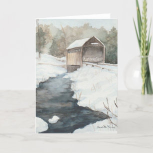 Täckt brygga i snö Art Note Card Tack Kort