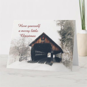 Täckt brygga i Snö-julkort Kort