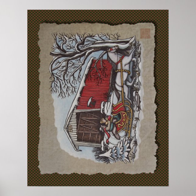 Täckt brygga och sleigh poster (Framsidan)