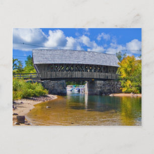 Täckt brygga Squam River Bridge, Ashland, NH Vykort