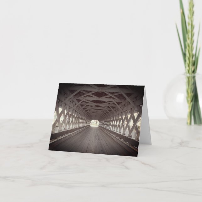 Täckt Geometrianteckningskort för Bridge Insida Tack Kort (Framsida)