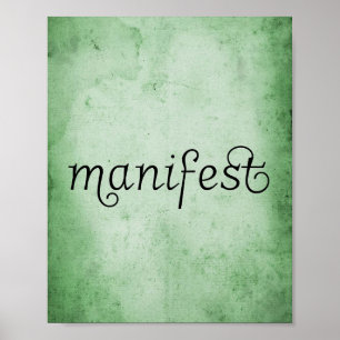 Täckt grönt, vattenfärgsmanifesttypografi poster