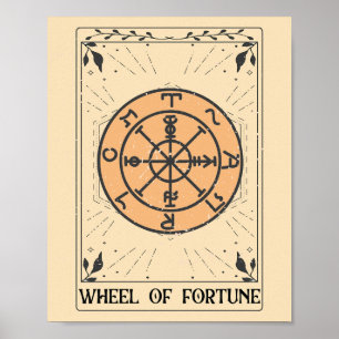 Täckt hjul på Fortune major arcana tarot Poster