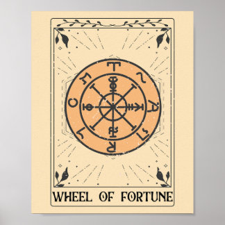 Täckt hjul på Fortune major arcana tarot Poster