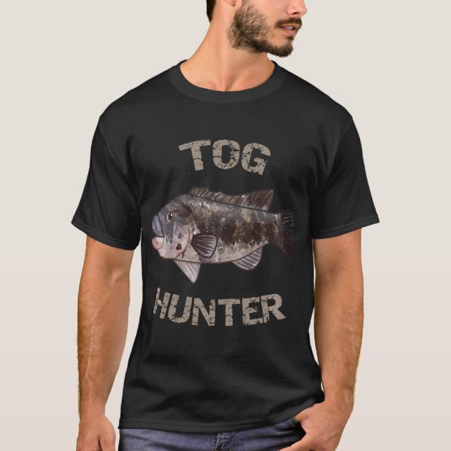 täckt Hunter Blackfish Tautog T Shirt (Framsida)