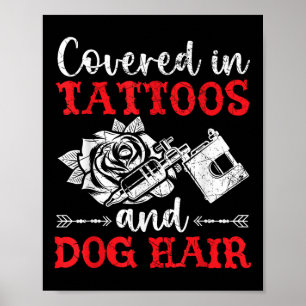 Täckt med tatueringar och Hund HH-tatuering p Poster