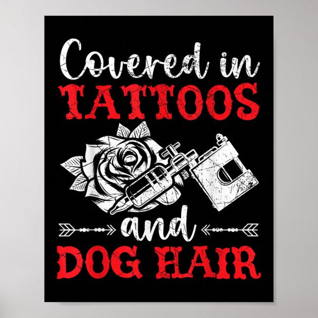 Täckt med tatueringar och Hund HH-tatuering p Poster (Framsidan)