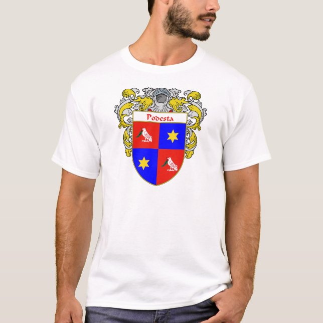(Täckt) Podesta vapensköld, Tee Shirt (Framsida)