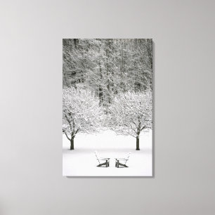 Täckt snö landskap canvastryck