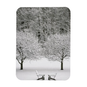 Täckt snö landskap magnet