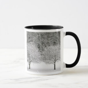 Täckt snö landskap mugg