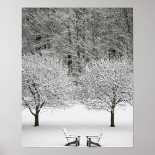 Täckt snö landskap poster