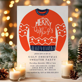 Tacky God jul Ugly jul Sweater Party Inbjudningar